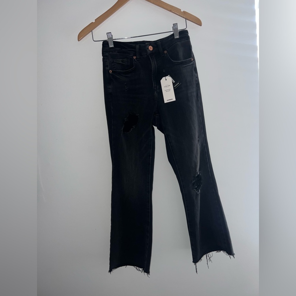 Express cropped flare high rise super stretch flex jeans size 0 size 2 size 4